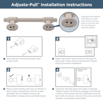 Franklin Brass Adjustable Bar Pulls in Champagne Bronze 5-Pack