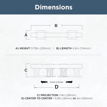 Franklin Brass Adjustable Bar Pulls in Champagne Bronze 5-Pack