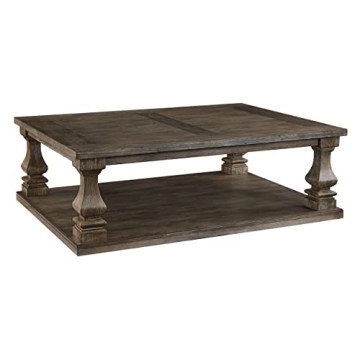 Elegant Benjara Classic Coffee Table with Baluster Legs