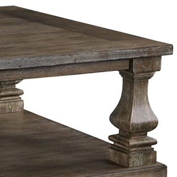 Elegant Benjara Classic Coffee Table with Baluster Legs