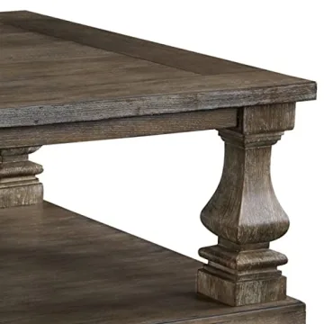 Elegant Benjara Classic Coffee Table with Baluster Legs