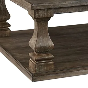 Elegant Benjara Classic Coffee Table with Baluster Legs
