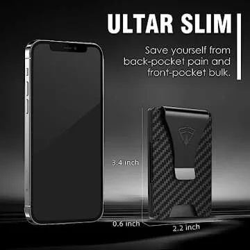 Minimalist Wallet for Men with ID Holder - Slim & Slim Packaged Gift - RFID Protection - Carbon Fibe...