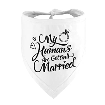 Engagement Gift, My Humans are Getting Married Dog Bandana, Wedding Photo Prop, Pet Scarf, Dog Engag...