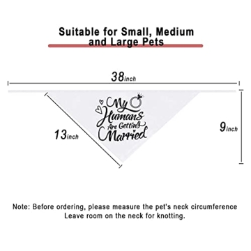 Engagement Gift, My Humans are Getting Married Dog Bandana, Wedding Photo Prop, Pet Scarf, Dog Engagement Announcement, Pet Accessories (Black)