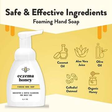 ECZEMA HONEY Gentle Foaming Hand Soap - Gentle Cleanser for Dry Hands - Non-Toxic Unscented Hand Soa...