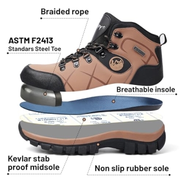 Steel Toe Waterproof Work Boots for Men & Women