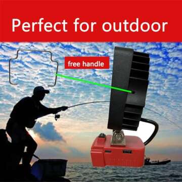 LED Work Light for Milwaukee m18 18v Series Battery 3W LED x 16=48W 4800LM Cordless Flashlight Battery Light with Low Voltage Protection for Camping Workshop Outdoor Emergencies