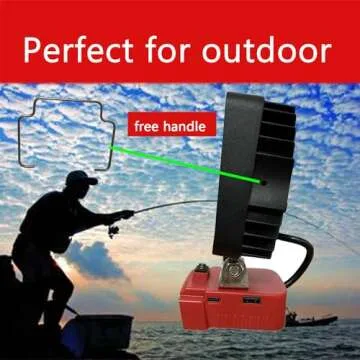 LED Work Light for Milwaukee m18 18v Series Battery 3W LED x 16=48W 4800LM Cordless Flashlight Battery Light with Low Voltage Protection for Camping Workshop Outdoor Emergencies