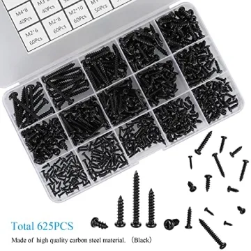 HanTof 625 Pcs Screws Kit - 14 Sizes Durable Assortment
