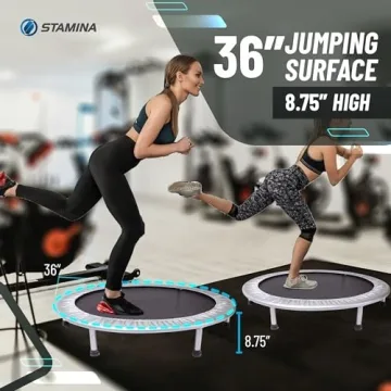 Stamina 36 Inch Foldable Mini Trampoline with MUUV App
