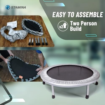 Stamina 36 Inch Foldable Mini Trampoline with MUUV App