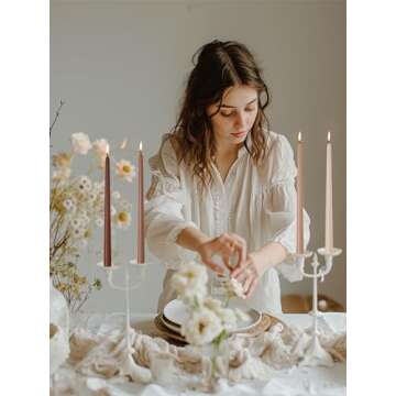 10-inch Brown Gradient Scented Taper Candles for Wedding and Special Occasions, Set of 4