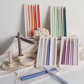 Elegant 10-inch Brown Gradient Scented Taper Candles