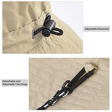 FEICUI Quick Dry Packable UV Protection Bucket Hat