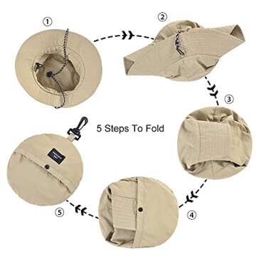 FEICUI Quick Dry Packable UV Protection Bucket Hat