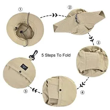 FEICUI Quick Dry Packable UV Protection Bucket Hat