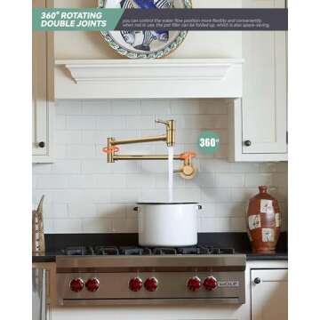 ALEASHA Gold Pot Filler Faucet for Stylish Kitchens