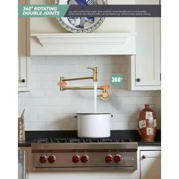 ALEASHA Gold Pot Filler Faucet for Stylish Kitchens