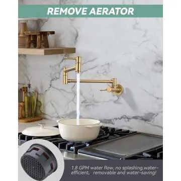 ALEASHA Gold Pot Filler Faucet for Stylish Kitchens