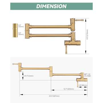 ALEASHA Gold Pot Filler Faucet for Stylish Kitchens