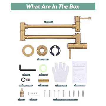 ALEASHA Gold Pot Filler Faucet for Stylish Kitchens