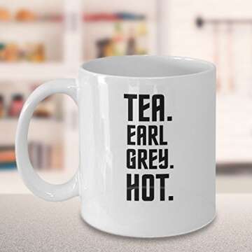 Rocketboots Picard Mug. Tea. Earl Grey. Hot. 11 oz Coffee Mug for Trekkies Fan Gift
