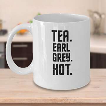 Rocketboots Picard Mug. Tea. Earl Grey. Hot. 11 oz Coffee Mug for Trekkies Fan Gift