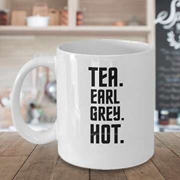 Rocketboots Picard Mug. Tea. Earl Grey. Hot. 11 oz Coffee Mug for Trekkies Fan Gift