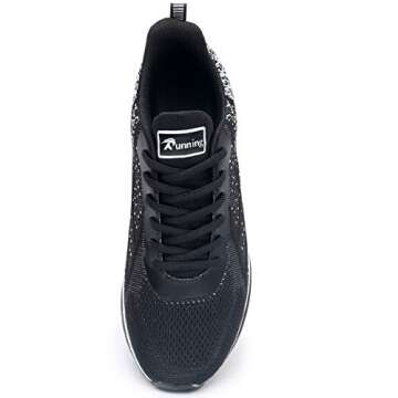 Impdoo Mens Air Athletic Running Sneaker Cute Fitness Sport Gym Jogging Tennis Shoes (Black US 7 B(M)