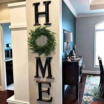 GTIDEA 18 Inch Artificial Eucalyptus Wreath Front Door Wreath Full Green Leaf Wreath for Home Wall Spring Summer Farmhouse Garden Décor