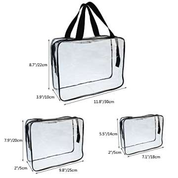 Wobe 5 Packs Clear Cosmetics Bag Make-up Bags Organizers, PVC Zippered Toiletry Carry Pouch Portable...