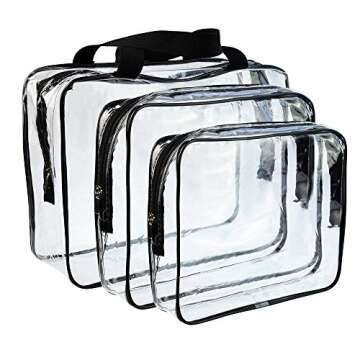 Wobe Clear Cosmetics Bag Set for Travel & Organizing