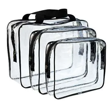 Wobe Clear Cosmetics Bag Set for Travel & Organizing