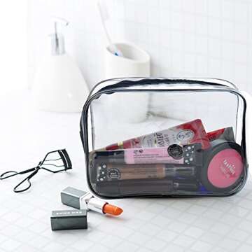 Wobe Clear Cosmetics Bag Set for Travel & Organizing