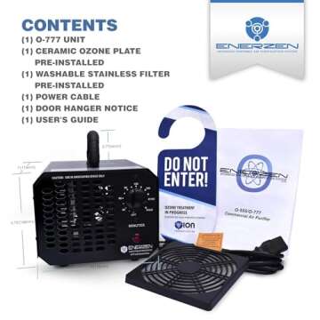 Enerzen Ozone Generator 60,000mg Industrial O3 Air Purifier Deodorizer (60,000mg - Black)
