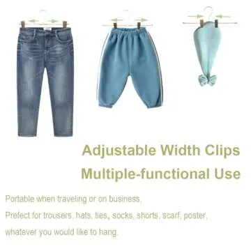 Koobay Shorts Hangers 20 Pack Jeans Hangers for Closet 11.8" Gold Aluminium Hangers with 2 Adjustable Clips Pants Hanger Shirt Slim Hangers for Men Women Metal Hangers