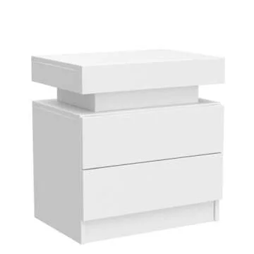 i-aplus LED Nightstand Set of 2 with Drawers