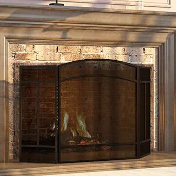 Fire Beauty 3 Panel Wrought Iron Fireplace Screen