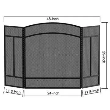 Fire Beauty 3 Panel Wrought Iron Fireplace Screen
