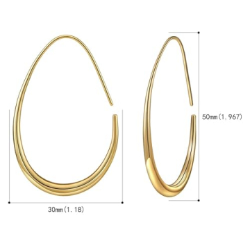 Lightweight Teardrop Hoop Earrings - Elegant Gold Plated Jewelry