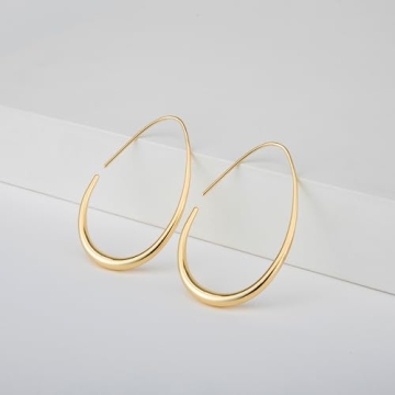 Lightweight Teardrop Hoop Earrings - Elegant Gold Plated Jewelry