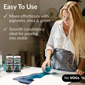 Crystal Clear Epoxy Resin Kit, 1/2 Gallon Total, 2-Part, for Tumblers, Wood, Tabletop, Countertop, B...