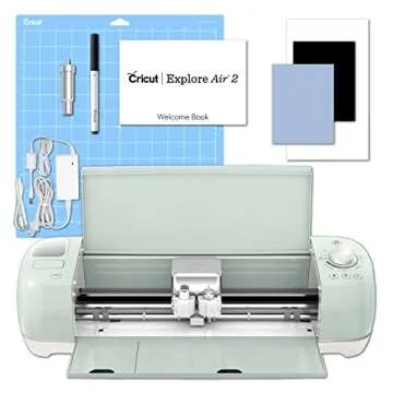 Cricut Explore Air 2 Machine Bundle - Vinyl and Iron-on Materials with Tools and Pens, Beginner Cutting Machine with Accessories and Digital Education Guides, HTV and Vinyl Sampler Pack