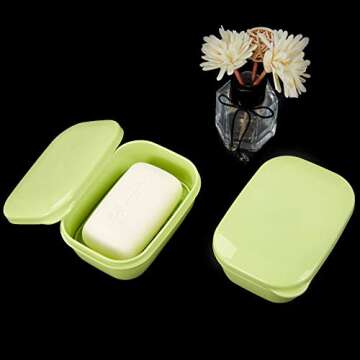 Quatish 2 Pack Travel Soap Container, Portable Soap Holder with Lid, Travel Bar Soap Holder, Soap Ca...