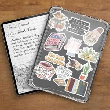 50pcs Book Stickers for Kindle, Bookish Reading Stickers for Laptop, Booktok Stickers Book Lover Cle...