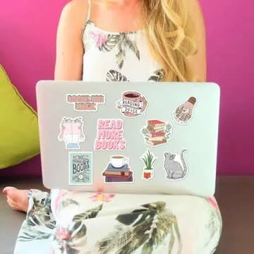 Vibrant 50pcs Book Stickers for Kindle & Laptop Lovers