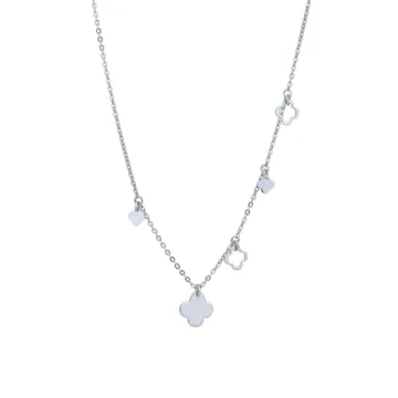 Elegant Vanbelle Clover Charm Necklace - Handmade Silver Jewelry