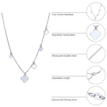 Elegant Vanbelle Clover Charm Necklace - Handmade Silver Jewelry