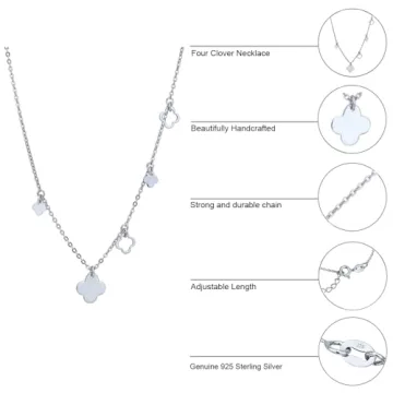 Elegant Vanbelle Clover Charm Necklace - Handmade Silver Jewelry